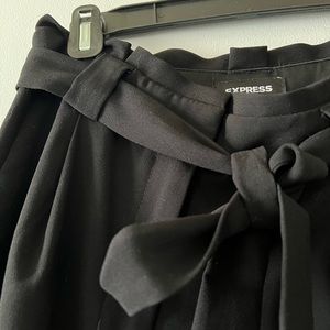 Express self waist tie dress pants black